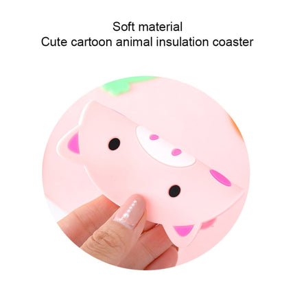 4 PCS Cartoon Coffee Silicone Cup Mat Placemat Drink Coaster Kitchen Table Pad(Black)-garmade.com