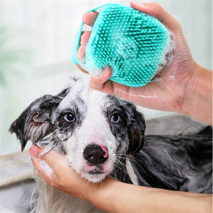 Pet Bath Massage Brush Dog Rub Bath Gloves with Brush(Random Color Delivery)-garmade.com