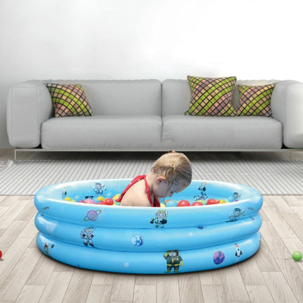 Household Indoor and Outdoor Children Round Three Rings Inflatable Swimming Pool Ball Pool, Size:90 x 30cm(Blue Star Alliance)-garmade.com