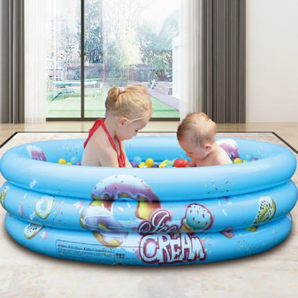 Household Indoor and Outdoor Children Round Three Rings Inflatable Swimming Pool Ball Pool, Size:90 x 30cm(Blue Donut)-garmade.com