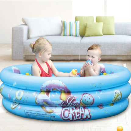 Household Indoor and Outdoor Children Round Three Rings Inflatable Swimming Pool Ball Pool, Size:110 x 30cm(Blue Donut)-garmade.com