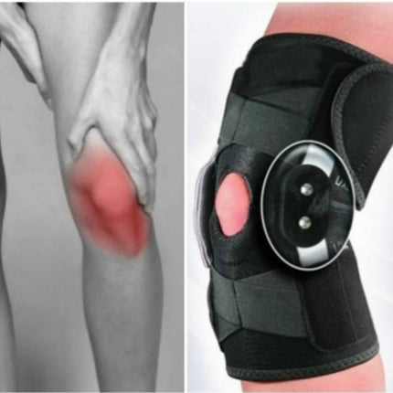 2 PCS Adjustable Paste Type Breathable Sports Knee Protector with Aluminum Bracket(Black)-garmade.com