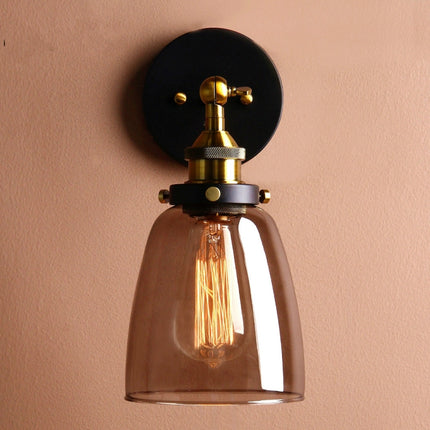 40W VintageGrey Glass Lampshade Sconce Modern Wall Lights Fixture Home Loft Decor Luminaire Bedroom Bathroom Lights-garmade.com