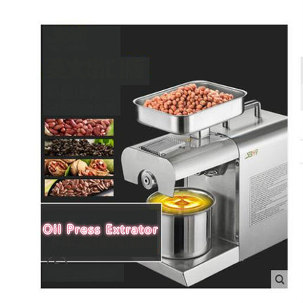 Seed Oil Press Extrator Stainless Steel Commercial Home Automatic Peanut Coconut Sesame Oil Press Machine 40x36.5x16cm, CN Plug-garmade.com