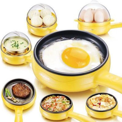 Multifunction Mini Non-Stick Frying Pan Boiler Steamer Cooker Poached Eggpot(Blue double storey package)-garmade.com