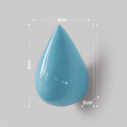 Creative Water Droplets Wall Hooks Home Decoration Resin Mural 3D Coat Hook Single Hooks Wall Hanger, Size:Small Size(Blue)-garmade.com