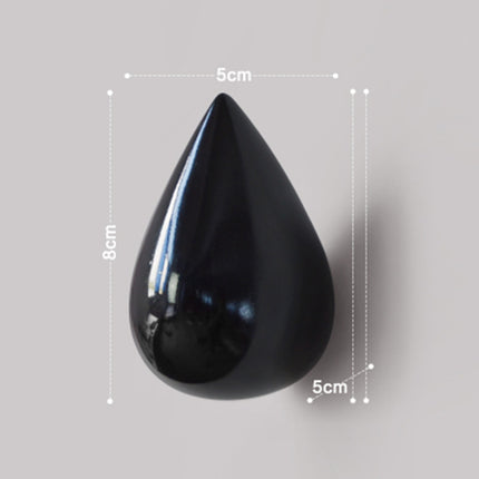 Creative Water Droplets Wall Hooks Home Decoration Resin Mural 3D Coat Hook Single Hooks Wall Hanger, Size:Small Size(Black)-garmade.com