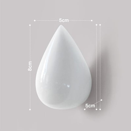 Creative Water Droplets Wall Hooks Home Decoration Resin Mural 3D Coat Hook Single Hooks Wall Hanger, Size:Small Size(White)-garmade.com