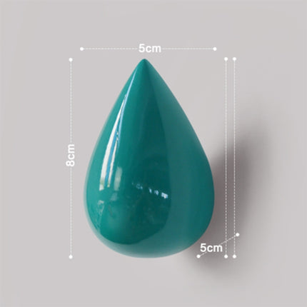 Creative Water Droplets Wall Hooks Home Decoration Resin Mural 3D Coat Hook Single Hooks Wall Hanger, Size:Small Size(Green)-garmade.com