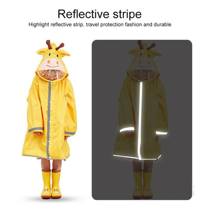 Kids Cartoon Animal Waterproof Jumpsuit Raincoat Boys Girls Children Rainwear Hooded Raincoat Suit, Size:M(Pink)-garmade.com