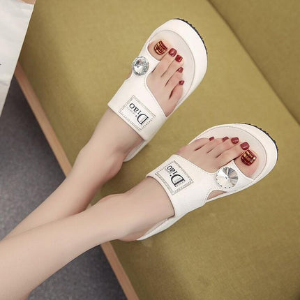 Rhinestone Summer Woman Shoes casual Sandals, Shoe Size:38(White)-garmade.com