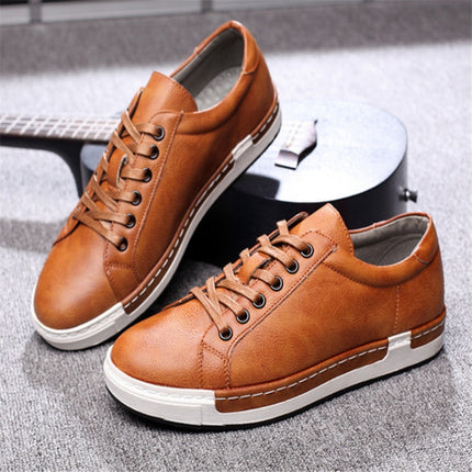 Baroque Shoes Casual PU Leather Sports Shoes for Men, Size:41(Yellow)-garmade.com