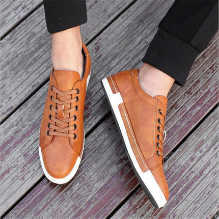 Baroque Shoes Casual PU Leather Sports Shoes for Men, Size:41(Yellow)-garmade.com