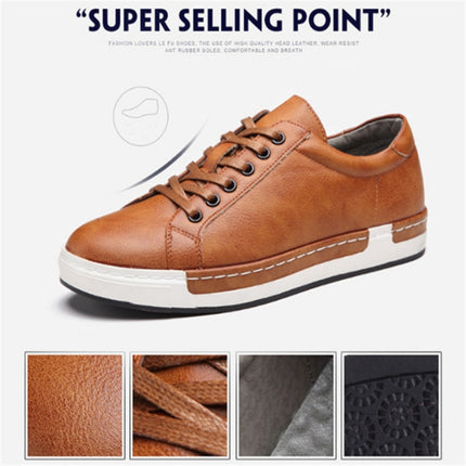 Baroque Shoes Casual PU Leather Sports Shoes for Men, Size:47(Brown)-garmade.com