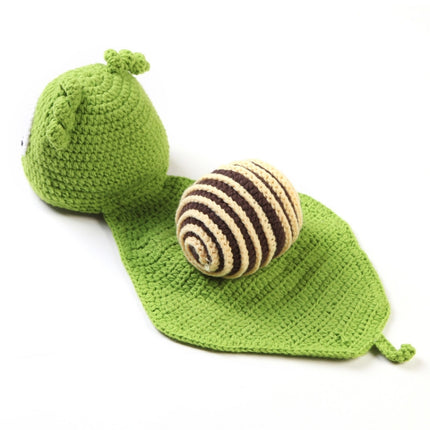Green Snail White Eyes Newborn Baby Photography Clothes Hand Knitting Hundred Days Baby Photograph Props-garmade.com