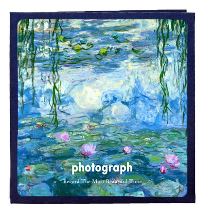 Art Retro DIY Pasted Film Photo Album Family Couple Commemorative Large-Capacity Album, Colour:16 inch Water Lilies(30 White Card Inner Pages)-garmade.com