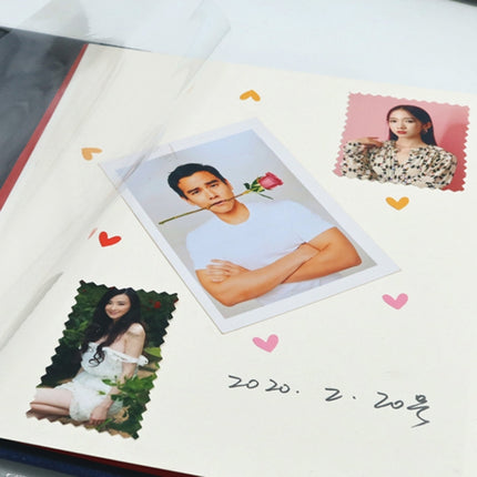 Art Retro DIY Pasted Film Photo Album Family Couple Commemorative Large-Capacity Album, Colour:16 inch Water Lilies(30 White Card Inner Pages)-garmade.com