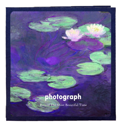 Art Retro DIY Pasted Film Photo Album Family Couple Commemorative Large-Capacity Album, Colour:16 inch Water Lily(30 White Card Inner Pages)-garmade.com