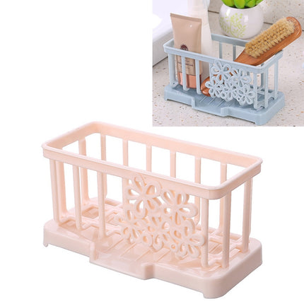 Simple Plastic Drain Rack Kitchen Supplies Sponge Storage Rack Storage Rack(Light Beige)-garmade.com