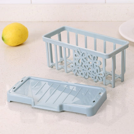 Simple Plastic Drain Rack Kitchen Supplies Sponge Storage Rack Storage Rack(Light Pink)-garmade.com