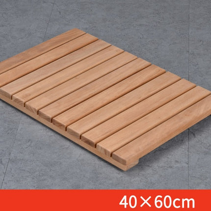 Golden Pear Wood Solid Wood Non-slip Floor Mat Shower Room Mat No Paint Anti-corrosion Wood Floor, Size:40X60CM-garmade.com