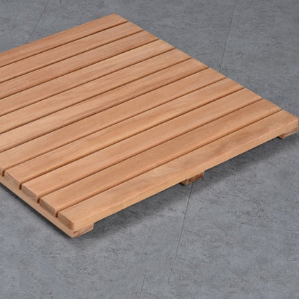 Golden Pear Wood Solid Wood Non-slip Floor Mat Shower Room Mat No Paint Anti-corrosion Wood Floor, Size:60X60CM-garmade.com