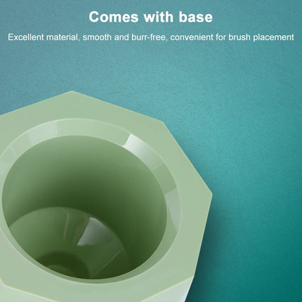 Triangle Shape Base Stainless Steel Long Handle Toilet Brush Toilet Cleaning Brush(Green)-garmade.com