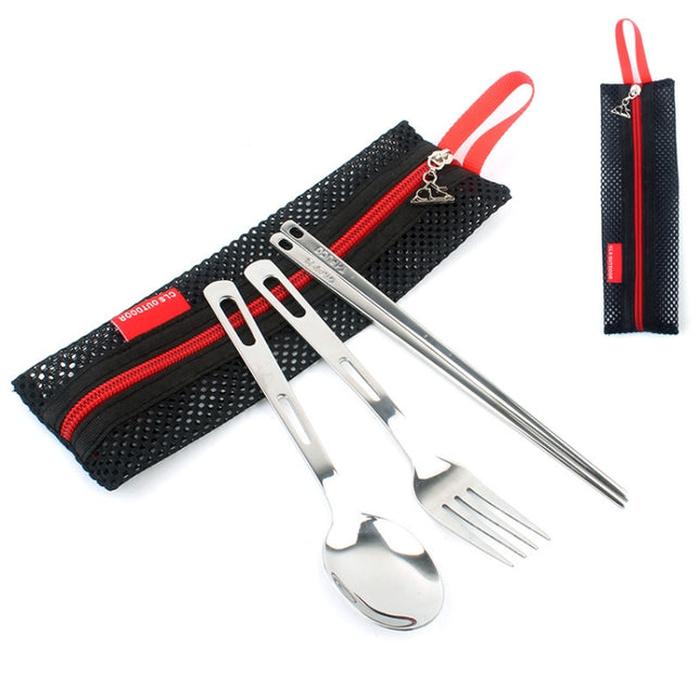 Outdoor Tableware Set Camping Travel Portable Single Tableware Combination Three-piece-garmade.com