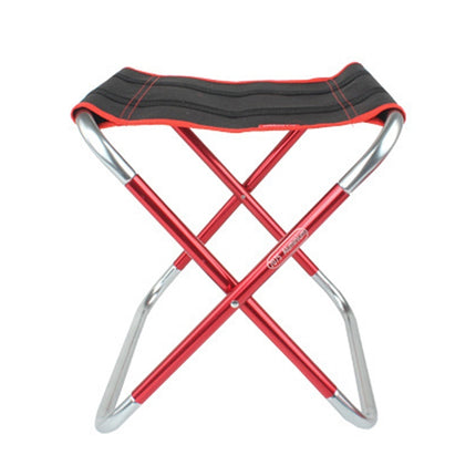 CLS Large 7075 Aluminum Alloy Outdoor Folding Stool Portable BBQ Fishing Folding Chair, Size: 30x25x31cm(Red)-garmade.com