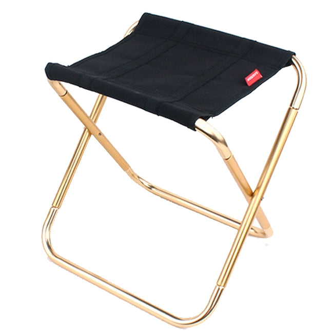 CLS Large 7075 Aluminum Alloy Outdoor Folding Stool Portable BBQ Fishing Folding Chair, Size: 30x25x31cm(Black )-garmade.com