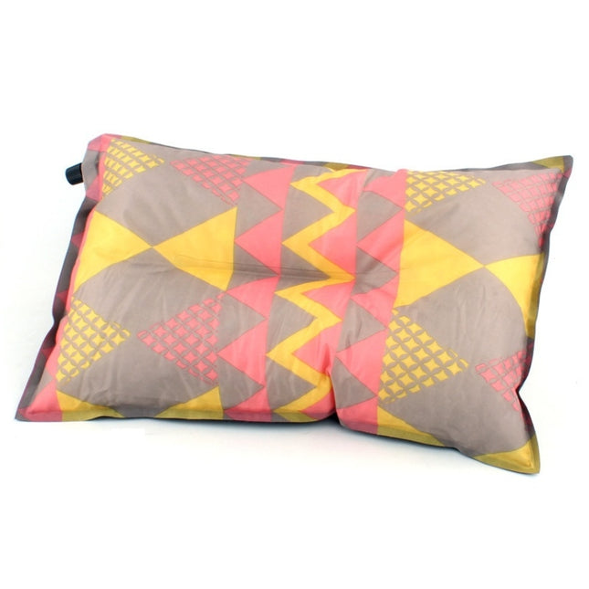 Portable Ethnic Style Automatic Inflatable Pillows Outdoor Camping Tent Camping Equipment Car Travel Pillows(Red Yellow Printing)-garmade.com