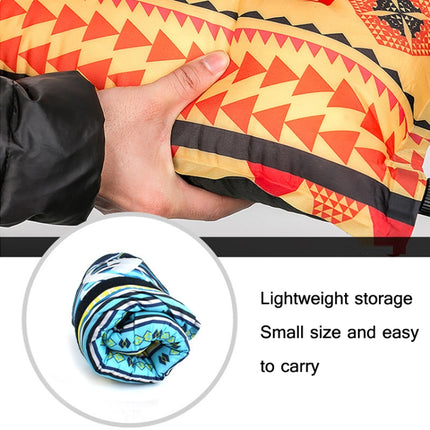 Portable Ethnic Style Automatic Inflatable Pillows Outdoor Camping Tent Camping Equipment Car Travel Pillows(Red Yellow Printing)-garmade.com