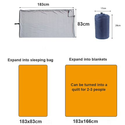 Outdoor Fleece Sleeping Bag Camping Trip Air Conditioner Dirty Sleeping Bag Separated By Knee Blanket During Lunch Break Thickened (Blue)-garmade.com