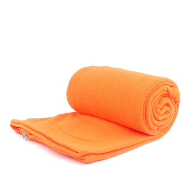 Outdoor Fleece Sleeping Bag Camping Trip Air Conditioner Dirty Sleeping Bag Separated By Knee Blanket During Lunch Break Thickened (Orange)-garmade.com