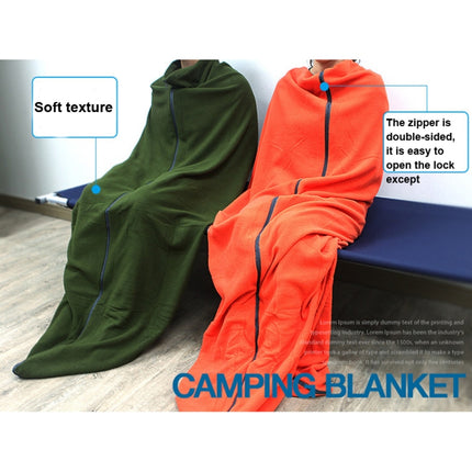 Outdoor Fleece Sleeping Bag Camping Trip Air Conditioner Dirty Sleeping Bag Separated By Knee Blanket During Lunch Break Thickened (Orange)-garmade.com
