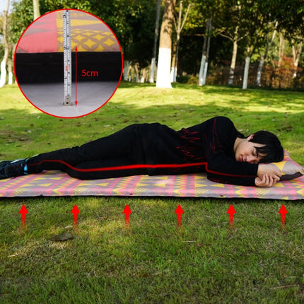 Double Air Hole Automatic Inflatable Pad Outdoor Camping Tent Pad Moisture-Proof Stitched Lunch Break Sleeping Pad(Red Yellow Printing)-garmade.com