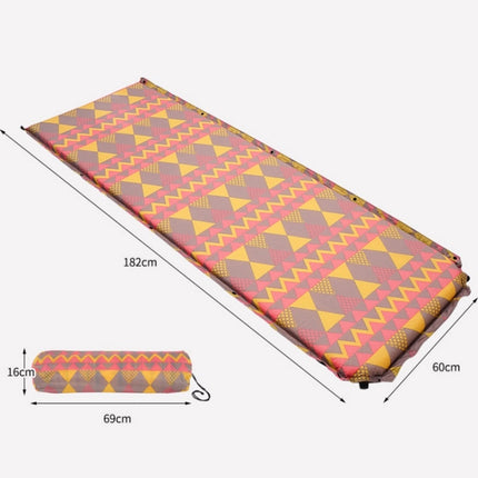 Double Air Hole Automatic Inflatable Pad Outdoor Camping Tent Pad Moisture-Proof Stitched Lunch Break Sleeping Pad(Gray Blue Printing)-garmade.com