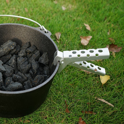 Outdoor Picnic Barbecue Aluminum Alloy Anti-scalding Pot Tongs(With Hole)-garmade.com