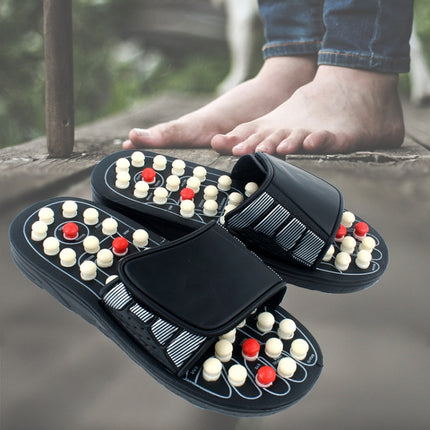 Home Health Care Sole Acupoint Massage Flip Flop for Men and Women, Size: 42(Black )-garmade.com