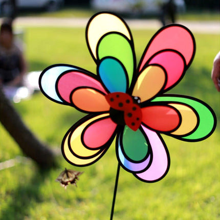 3 PCS Outdoor Children Rainbow Insect Pinwheel Camping Garden Decoration-garmade.com