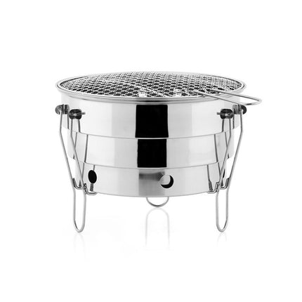 Small BBQ Outdoor Stainless Steel Portable BBQ Grilled Net Camping Picnic Charcoal Folding Oven-garmade.com