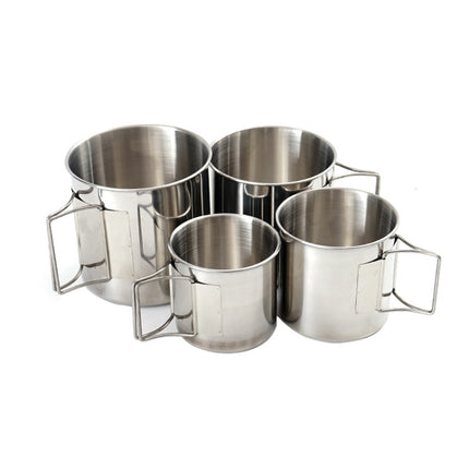 4 in 1 Outdoor 304 Stainless Steel Folding Cup Portable Cup Bowl Set-garmade.com