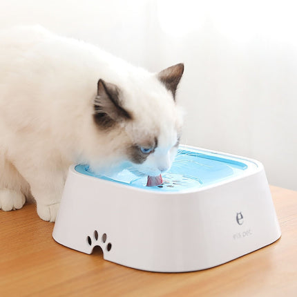 Pet Drinking Water Bowl Floating Not Wet Mouth Bowl Cat Dog Drinking Water Artifact(Blue)-garmade.com