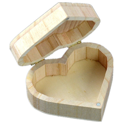 2 PCS Crafts Magnet Buckle Love Box Daily Makeup Retro Heart-shaped Wooden Storage Box-garmade.com