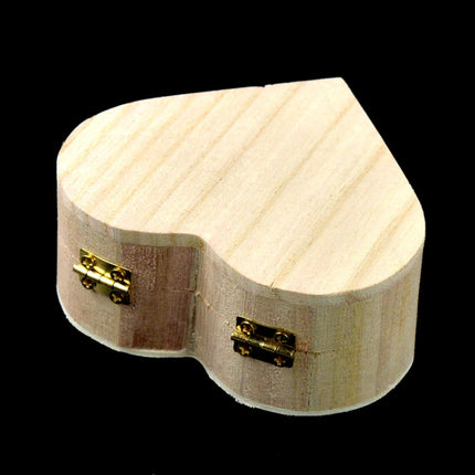 2 PCS Crafts Magnet Buckle Love Box Daily Makeup Retro Heart-shaped Wooden Storage Box-garmade.com