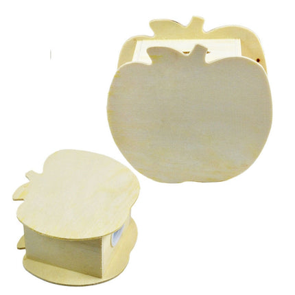 Lovely Creative Child DIY Wooden Apple Hand Painted Piggy Bank, Size: 10x5.6x9.5cm-garmade.com