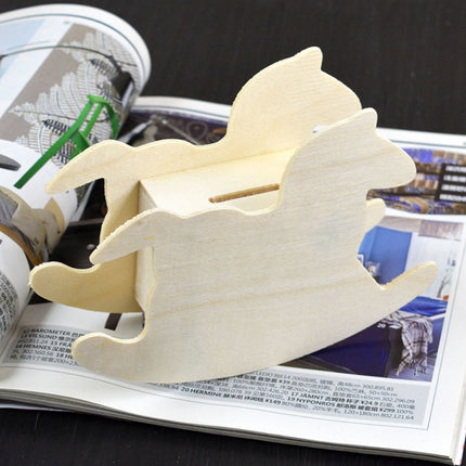 Lovely Child DIY Wooden Trojan Piggy Bank, Size: 14.8x11cm-garmade.com