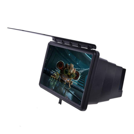 12 inch Anti-reflective Mobile Phone Magnifier Large Screen Projector 3D HD Video Amplifier(Black)-garmade.com