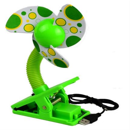 Baby Crib Stroller Fan Mini Portable Clip USBCharging Dormitory Office Small Electric Fan(Green)-garmade.com