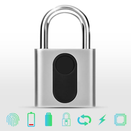 USB Rechargeable Door Lock Fingerprint Padlock Quick Unlock Security Keyless Smart Metal Lock-garmade.com